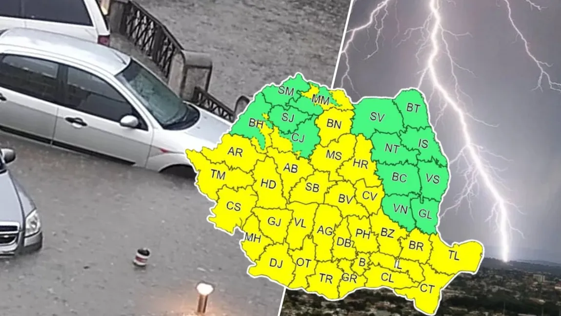 Un ciclon loveşte România în weekend! Avertizare meteo cod galben de furtuni în aproape toată țara