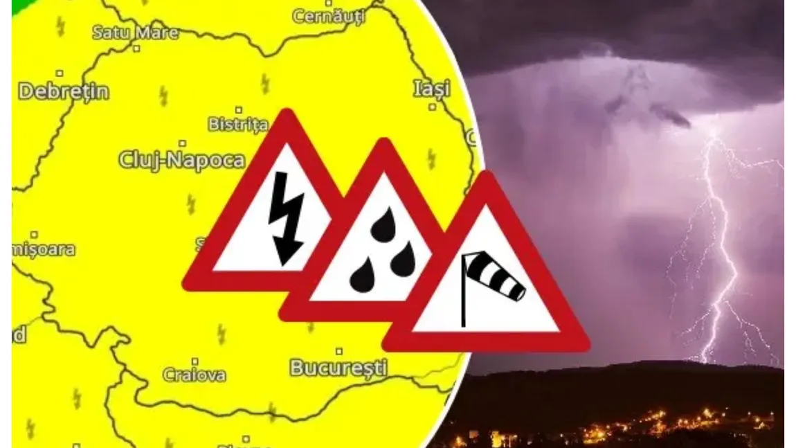 Avertizare meteo. Furtunile mătură România de la vest la est. Vom avea ruperi de nori, grindină şi posibile tornade