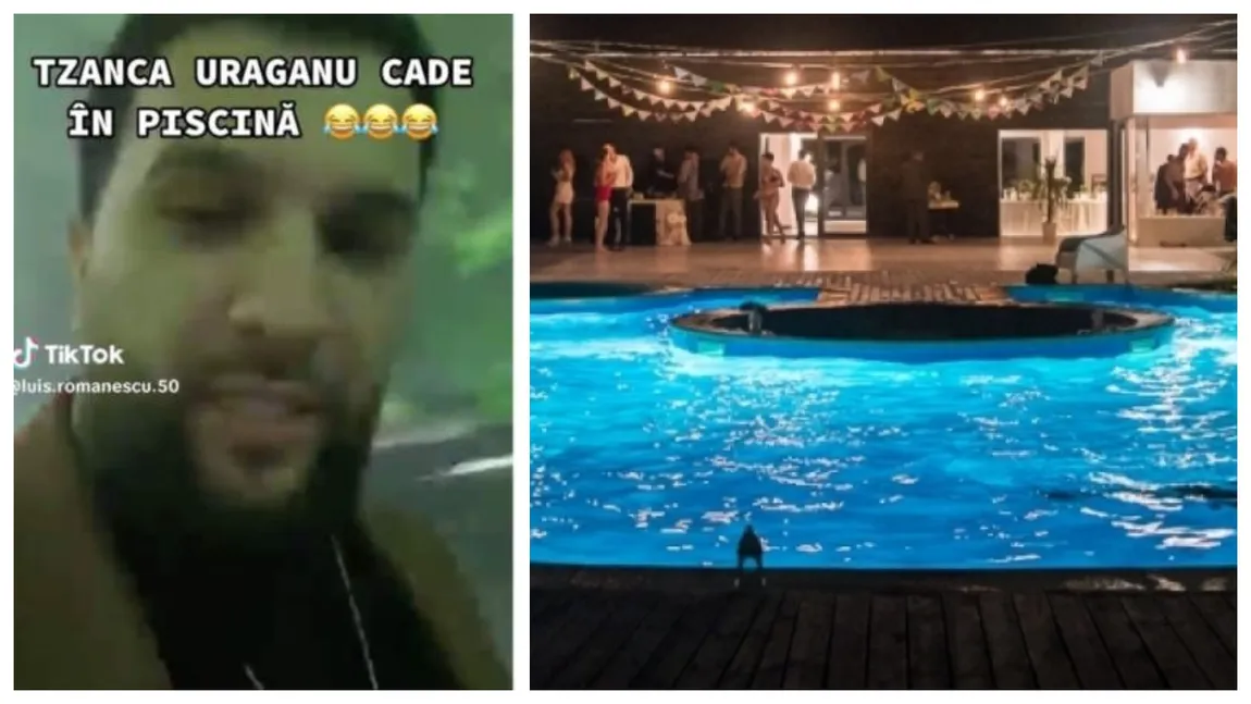 Tzancă Uraganu a căzut în piscină în timpul unei nunți. Cum au reacționat invitații. Momentul a devenit viral pe internet