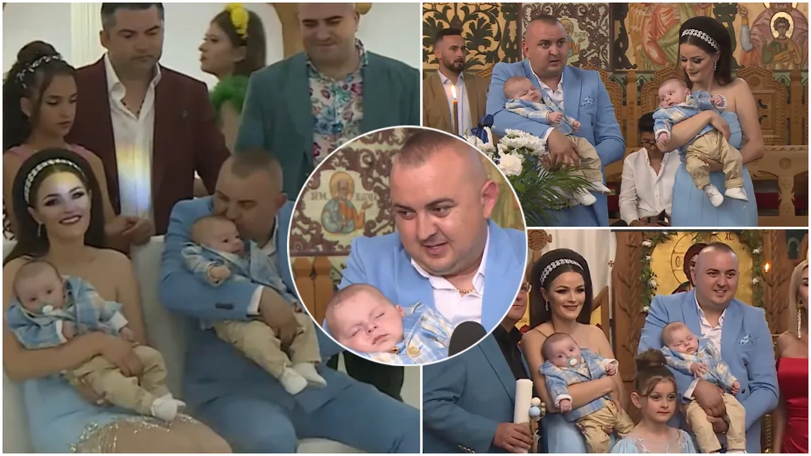 Vasilică Ceterașu, emoționat până la lacrimi la botezul gemenilor săi. Ce nume neobişnuite a ales pentru copii