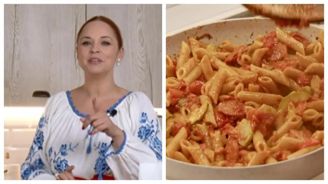 Rețetă de paste cu legume și cârnați chorizo, dezvăluită de Andreea Marin: 