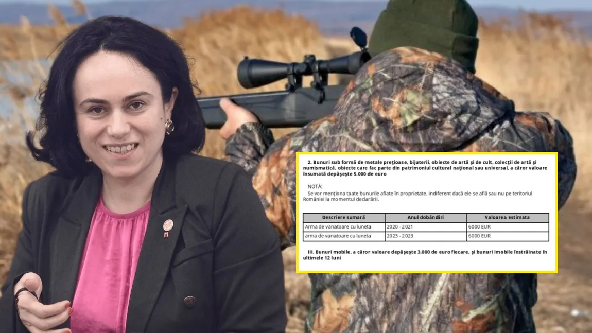 Cum explică ministrul Muncii, Simona Bucura-Oprescu, faptul că în declarația sa de avere sunt menționate două arme de vânătoare: „Soţul meu e vânător la a patra generaţie”