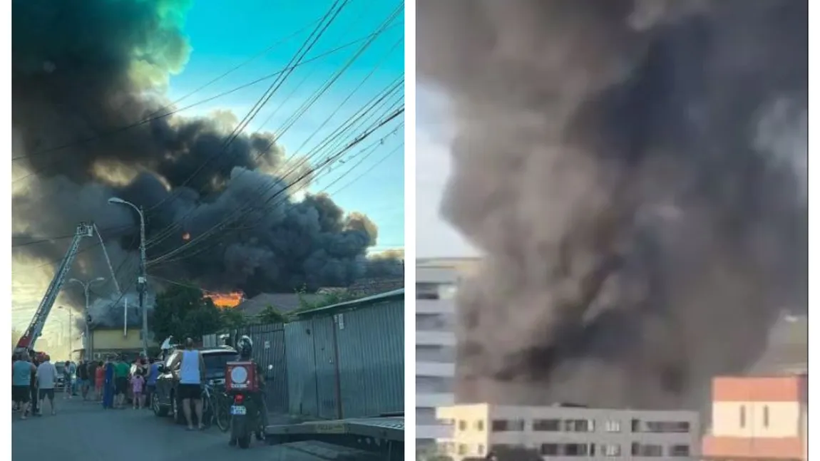 Incendiu violent la Cluj, a fost emis Ro-Alert FOTO şi VIDEO