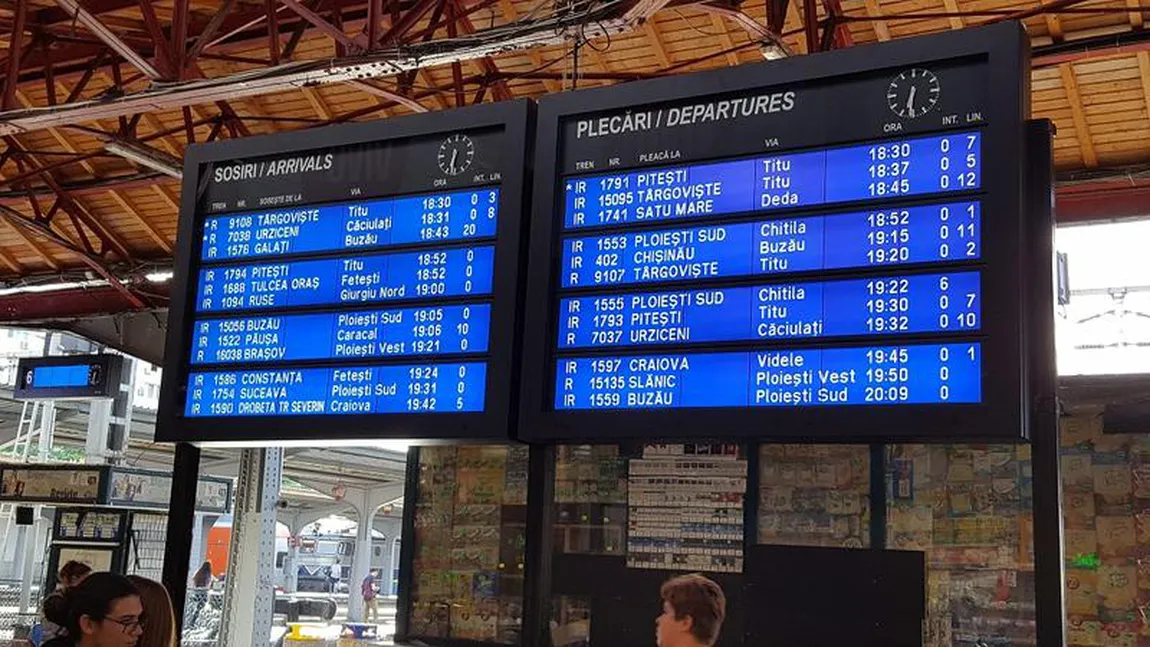 Trenurile CFR date peste cap de cele mai puternice furtuni din an. Au fost înregistrate întârzieri de până la 6 ore pe anumite rute