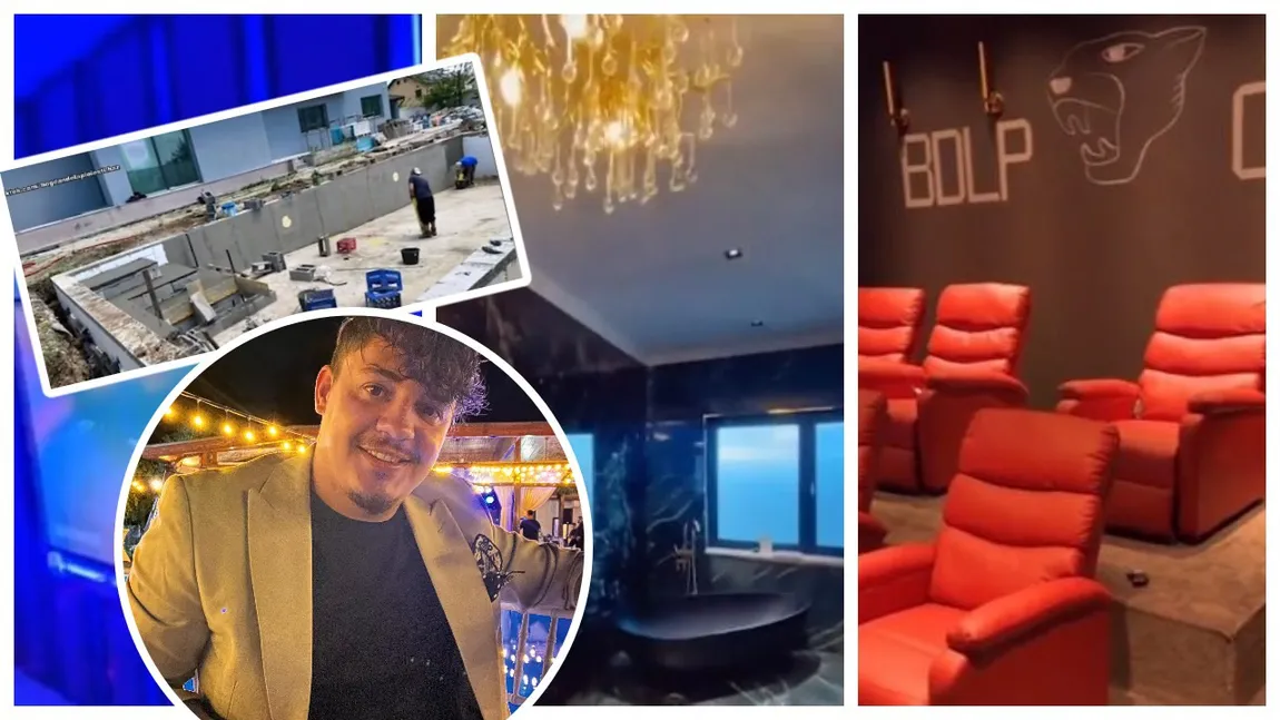 Lux și opulență în noua casă a lui Bogdan de la Ploiești! Manelistul și-a construit propria sală de cinema