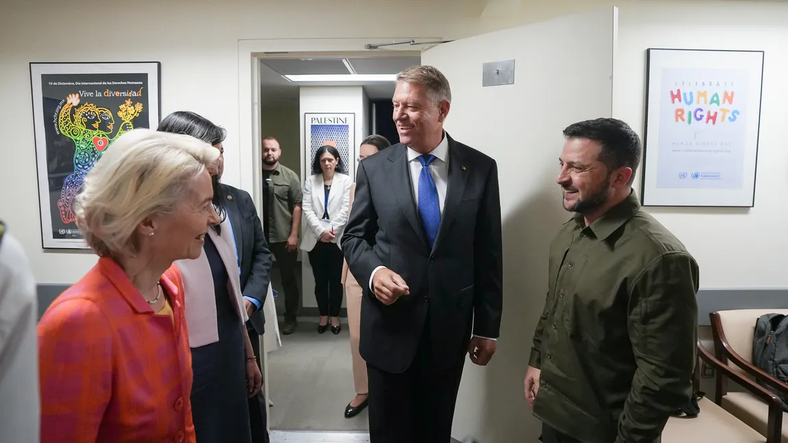 Klaus Iohannis, întâlnire cvadripartită la New York cu Zelenski, Ursula von der Leyen şi vicepremierul Bulgariei: 