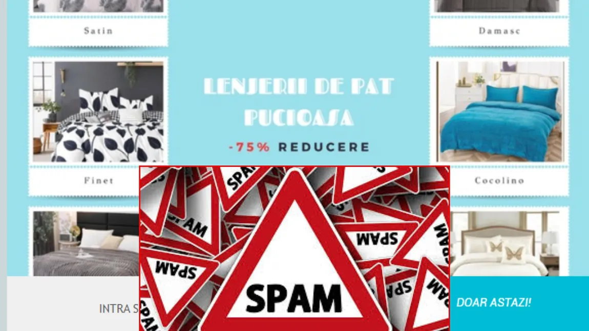 EXCLUSIV | Cel mai mare spam din România: „Lenjerii de Pat - Premium Pucioasa”! Inbox-ul românilor bombardat zilnic de o afacere suspectă. Cine se află în spatele înșelăciunii de zile mari
