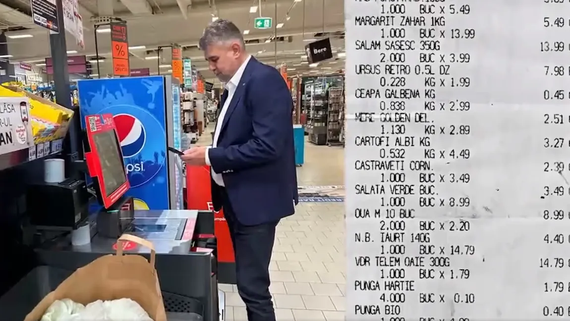 Marcel Ciolacu, la cumpărături în supermarket. Cât l-a costat mâncarea pentru o săptămână