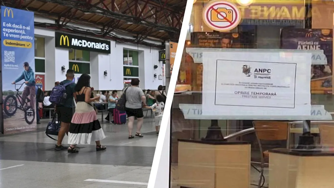 Gara de Nord a rămas fără McDonald's, după ce restaurantul a fost închis de ANPC pentru sosuri ținute la 37 de grade și produse expirate. S-a dat amendă de 50.000 de lei