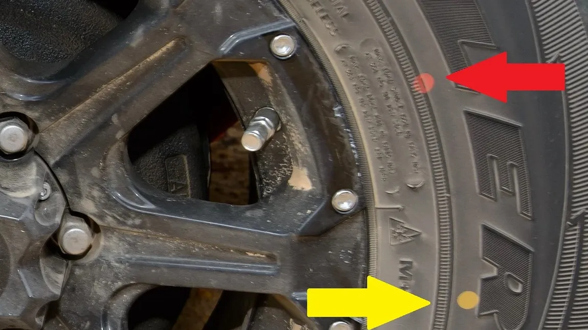 Ce reprezinta punctele roşii şi galbene de pe anvelope. Mulţi şoferi le ignoră importanţa, dar fac o mare greşeală!
