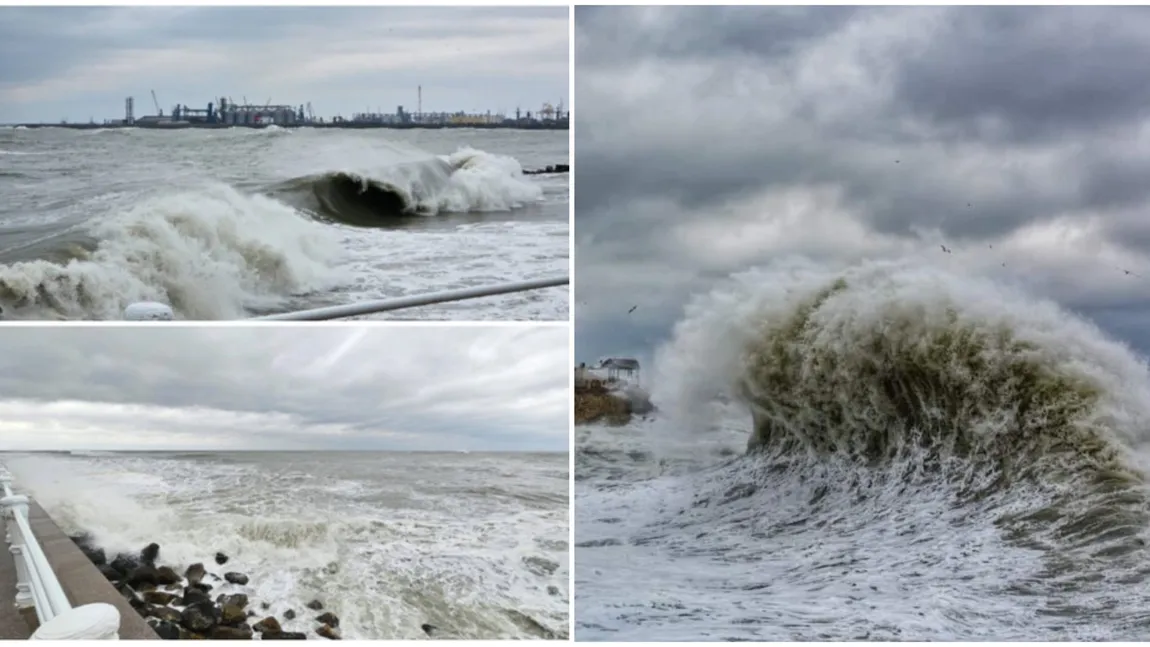 Ciclonul Federico mătură România! Litoralul românesc este distrus după ce a fost luat pe sus de fenomenul meteo numit „storm surge”