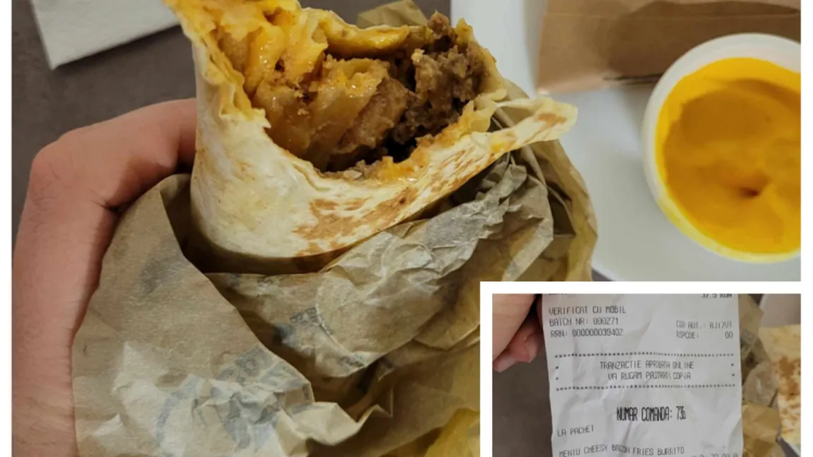 Surpriza neplăcută găsită de o femeie într-un burrito comandat la un restaurant de tip fast-food din Cluj: ”Era să înghit otrava asta ...”