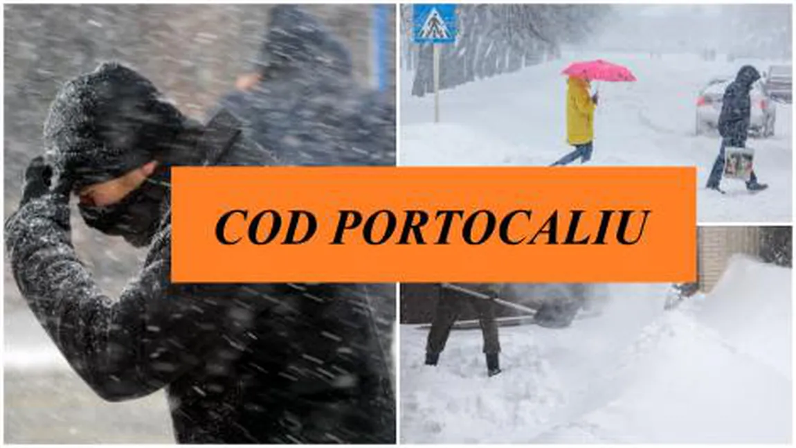 VINE URGIA! Cod Portocaliu şi Galben de viscol și ninsori în România. Harta zonelor afectate, avertsment de la ANM