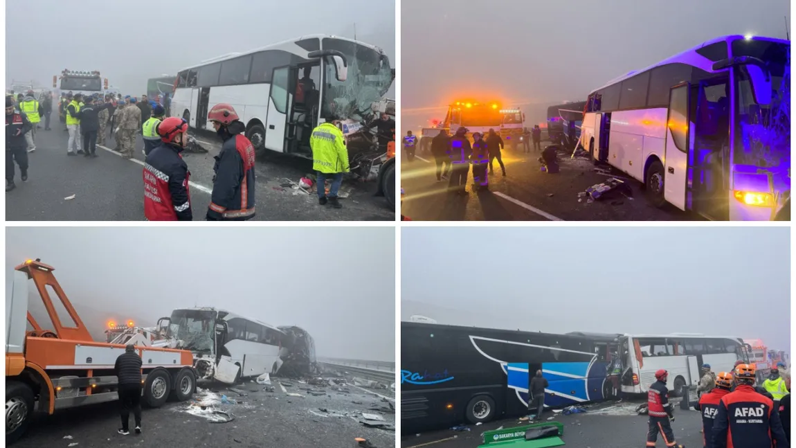 11 morți și peste 50 de răniți într-un accident în lanț. Tragedie pe o autostradă din Turcia înainte de Revelion