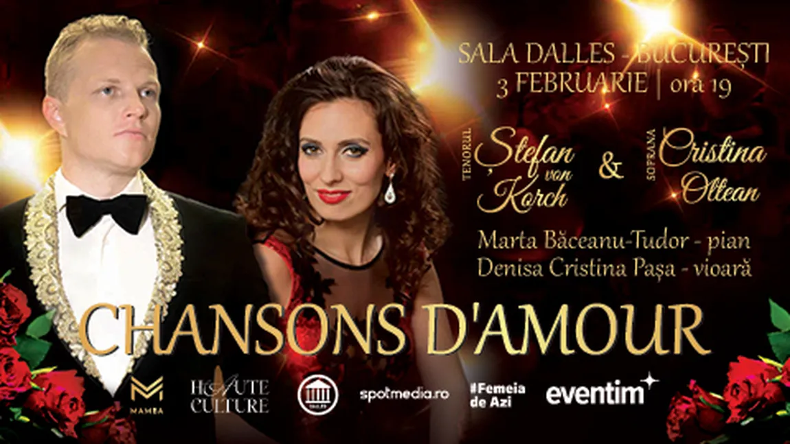 Tenorul Ştefan von Korch lansează o invitaţie video la concertul “CHANSONS D’AMOUR” din 3 februarie de la Sala Dalles