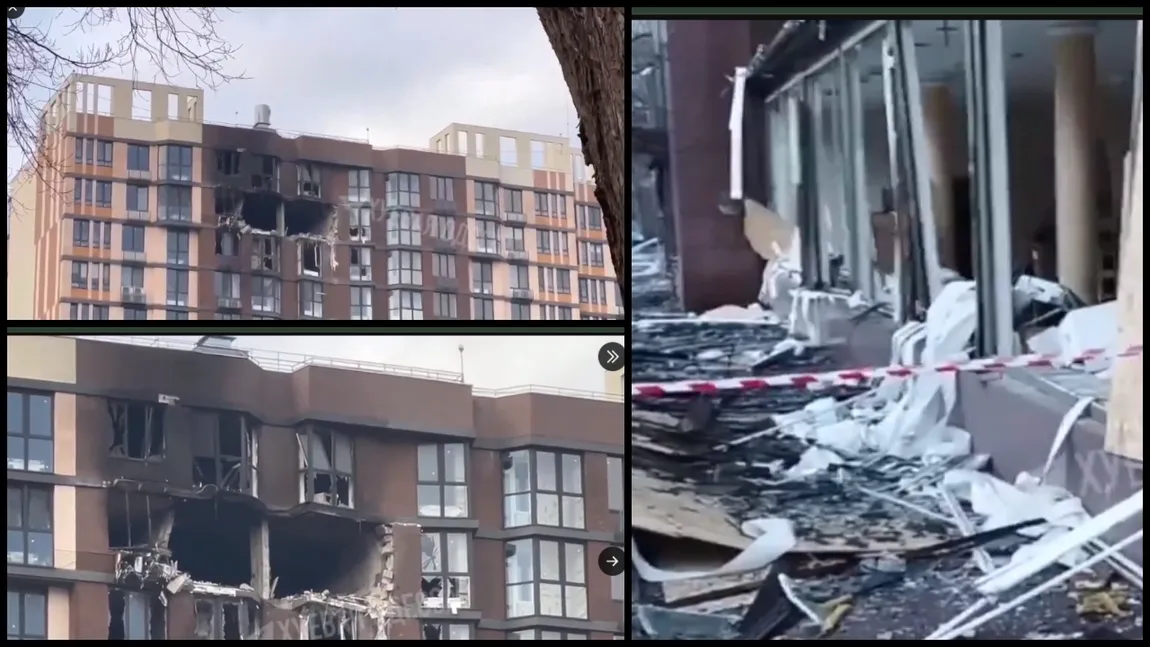 Tragedii în lanț în Ucraina, după ce Rusia a lansat 14 drone! Un bloc turn a luat foc în urma impactului