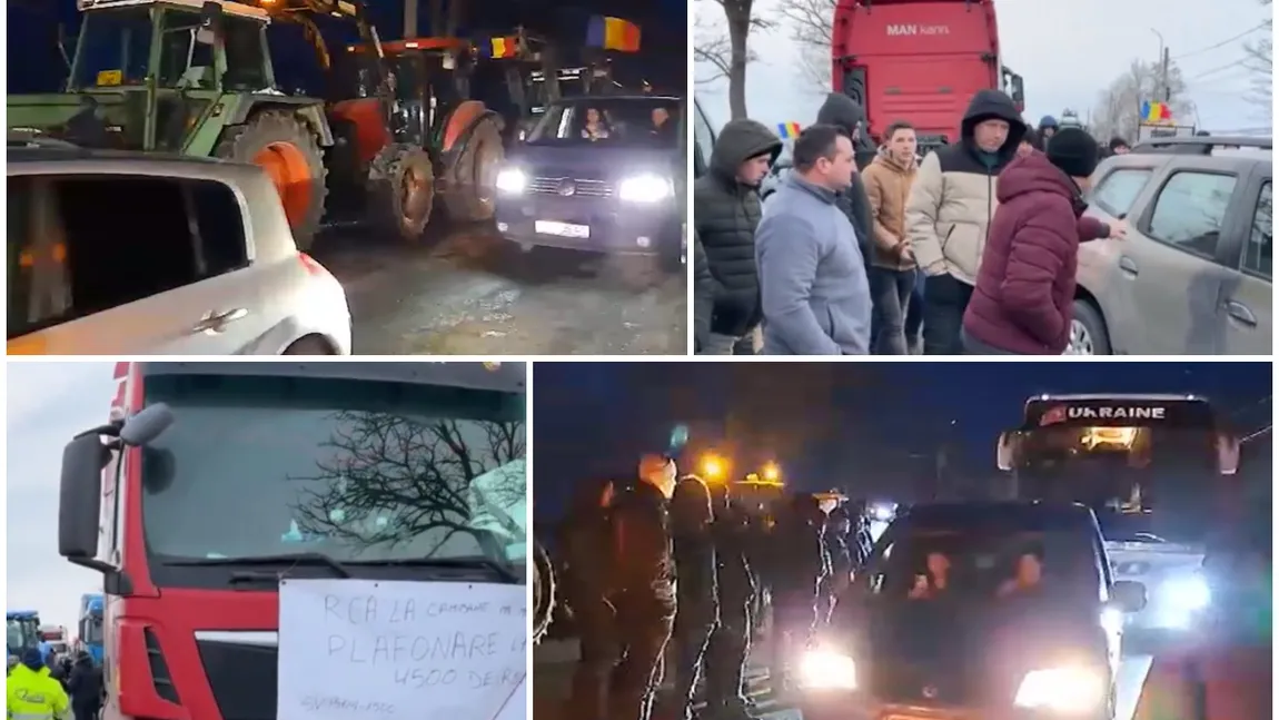 Vama Siret, blocată de protestatari. Fermierii opresc intrarea în țară a TIR-urilor care vin din Ucraina