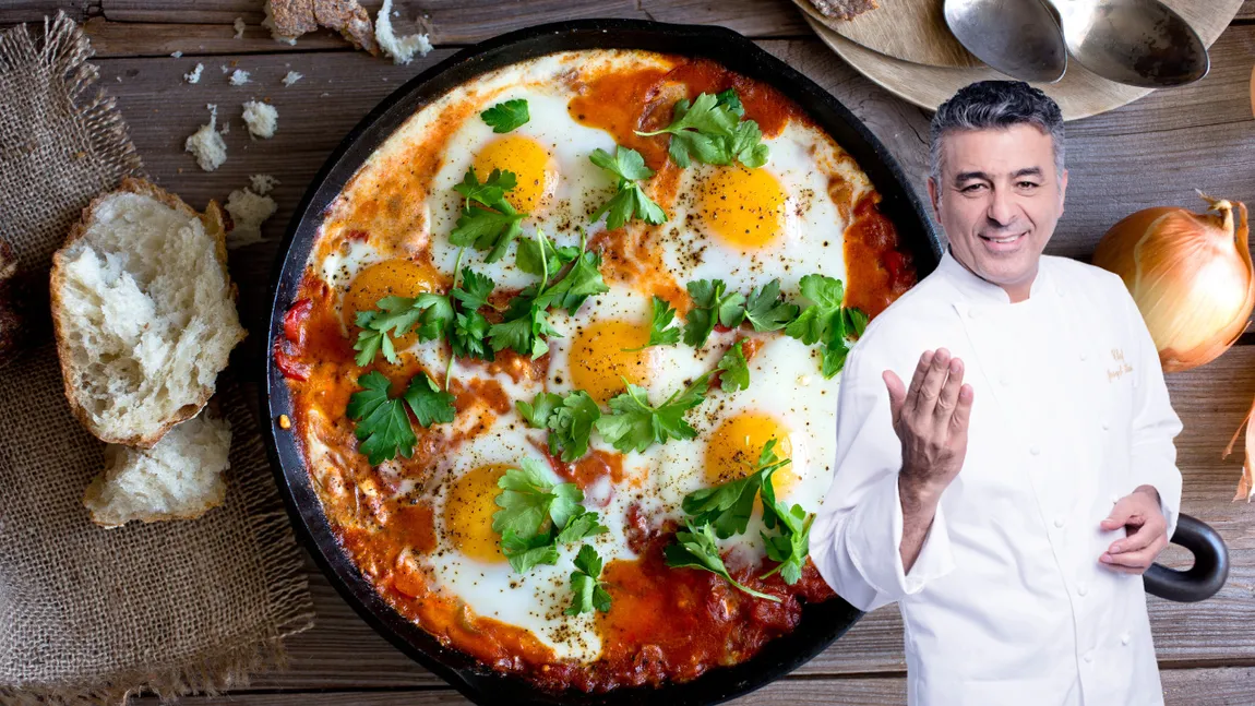 Shakshouka, micul dejun israelian, după rețeta lui chef Joseph Hadad. Gustul său îți va face papilele gustative să danseze