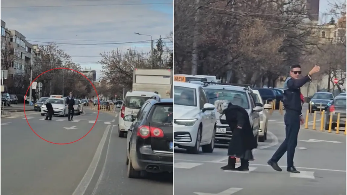 Un polițist din Ploiești a întrerupt examenul auto pentru a ajuta o bătrânică să treacă strada: „Așa arată normalitatea!”