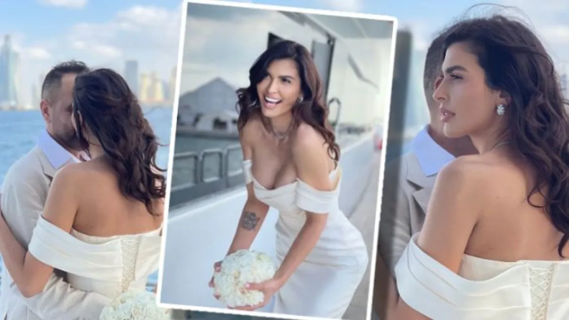 FOTO Mădălina Pamfile s-a măritat cu tatăl fetițelor de Valentine's Day. Bruneta a îmbrăcat rochia de mireasă în Dubai