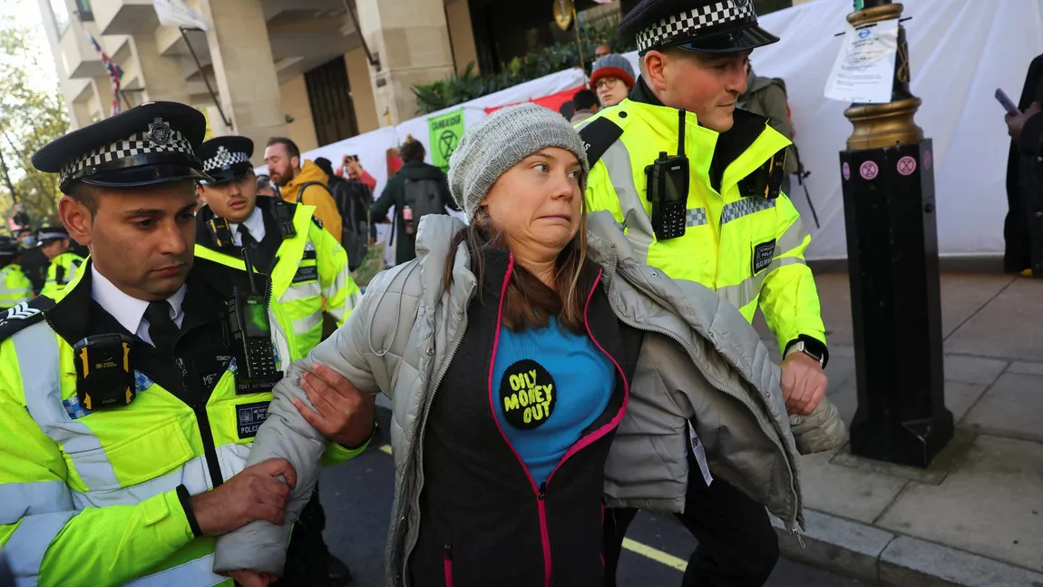 Începe procesul Gretei Thunberg, la Londra. Ce pedeapsă riscă activista pentru blocarea unei conferinţe pe tema energiei