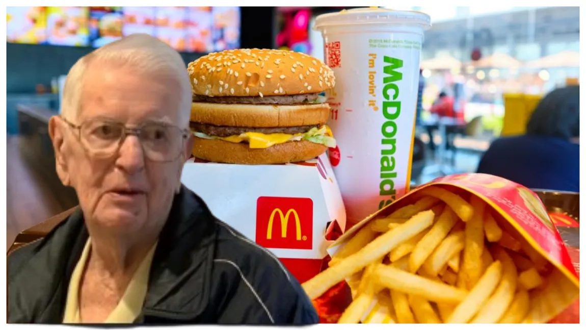 Un veteran de război și-a sărbătorit aniversarea de 100 de ani la McDonald's! Bătrânelul a mâncat timp de 36 de ani la acest fast food