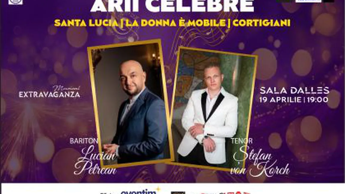 SANTA LUCIA – concert de arii celebre cu tenorul ŞTEFAN von KORCH şi baritonul LUCIAN PETREAN pe 19 aprilie, la Sala Dalles