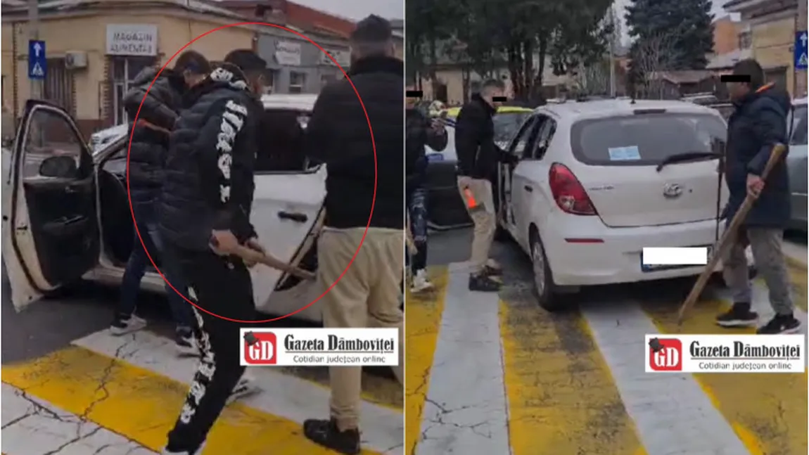 VIDEO Bărbat din Ploieşti, atacat cu bâte şi topoare în plină stradă, în timp ce era pasager într-un Bolt
