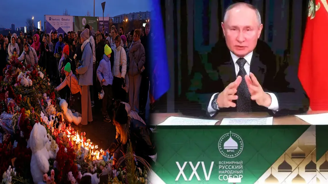 Vladimir Putin acuză Ucraina pentru masacrul din Moscova. 