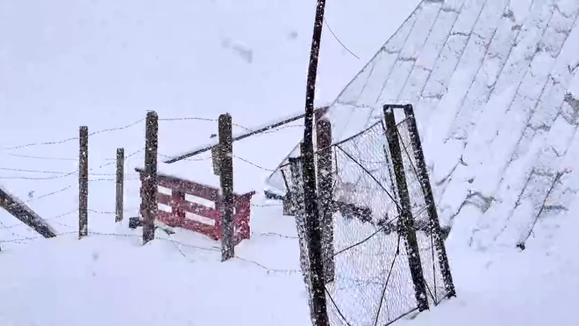 Peisaj de iarnă în Bucegi în luna mai. A nins puternic şi s-a depus din nou zăpadă VIDEO