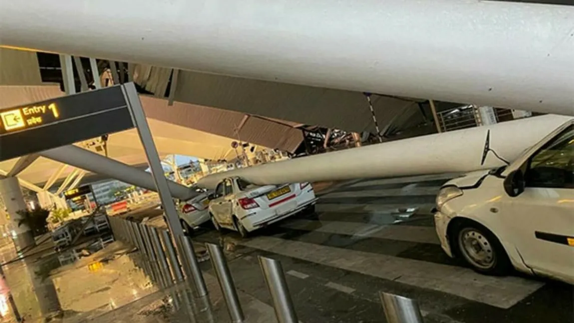 Dezastru în aeroport! Un acoperiș s-a prăbușit din cauza furtunii. O persoană a murit și alte zeci sunt rănite grav