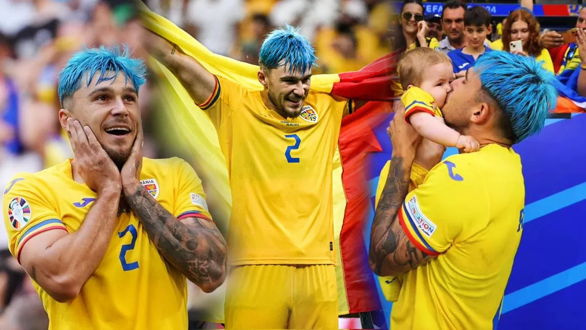 GALERIE FOTO Andrei Rațiu și viitorul Generației de suflet. Fotbalistul și-a sărutat fiul în fața zecilor de mii de fani: „Iubire, speranță, viitor! Felicitări, România!”