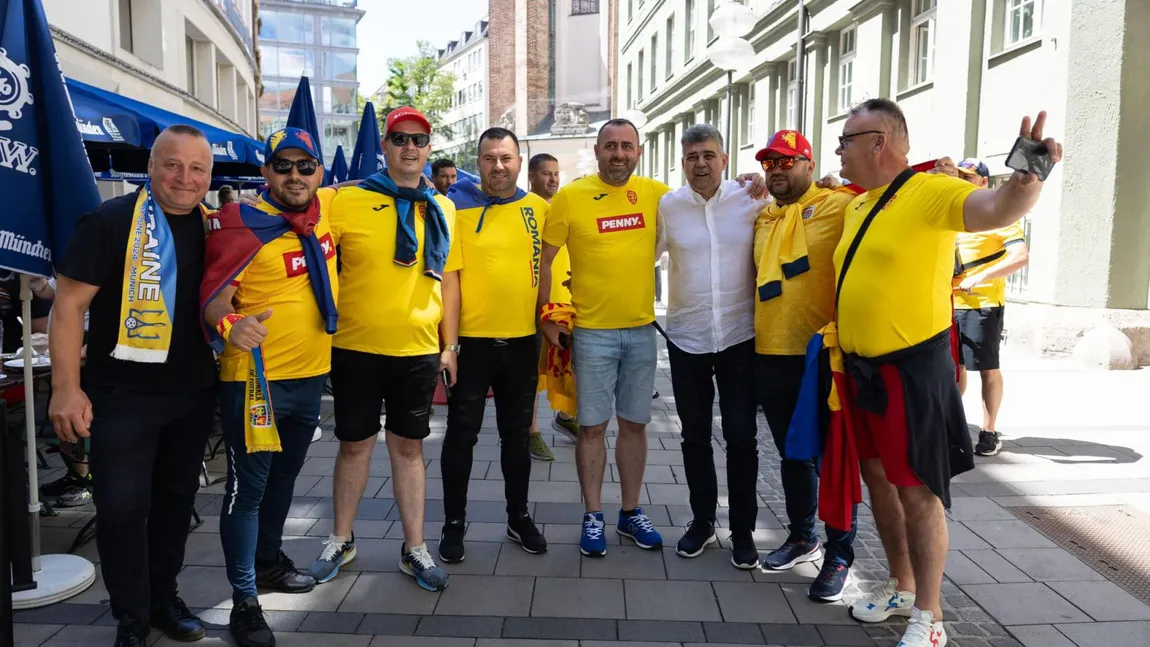 Marcel Ciolacu a cântat cu suporterii pe străzile din Munchen înaintea meciului România-Ucraina de la Euro 2024: 