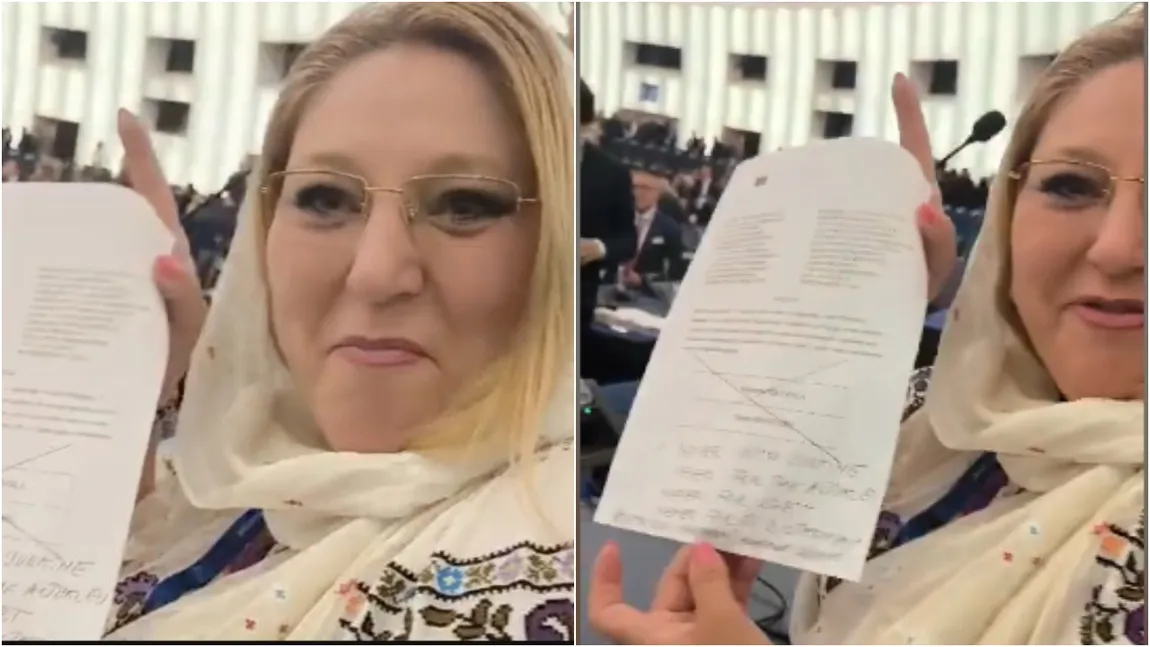 Diana Șoșoacă face circ în Parlamentul European: „Niciodată cu Ucraina. Niciodată pentru LGBT”