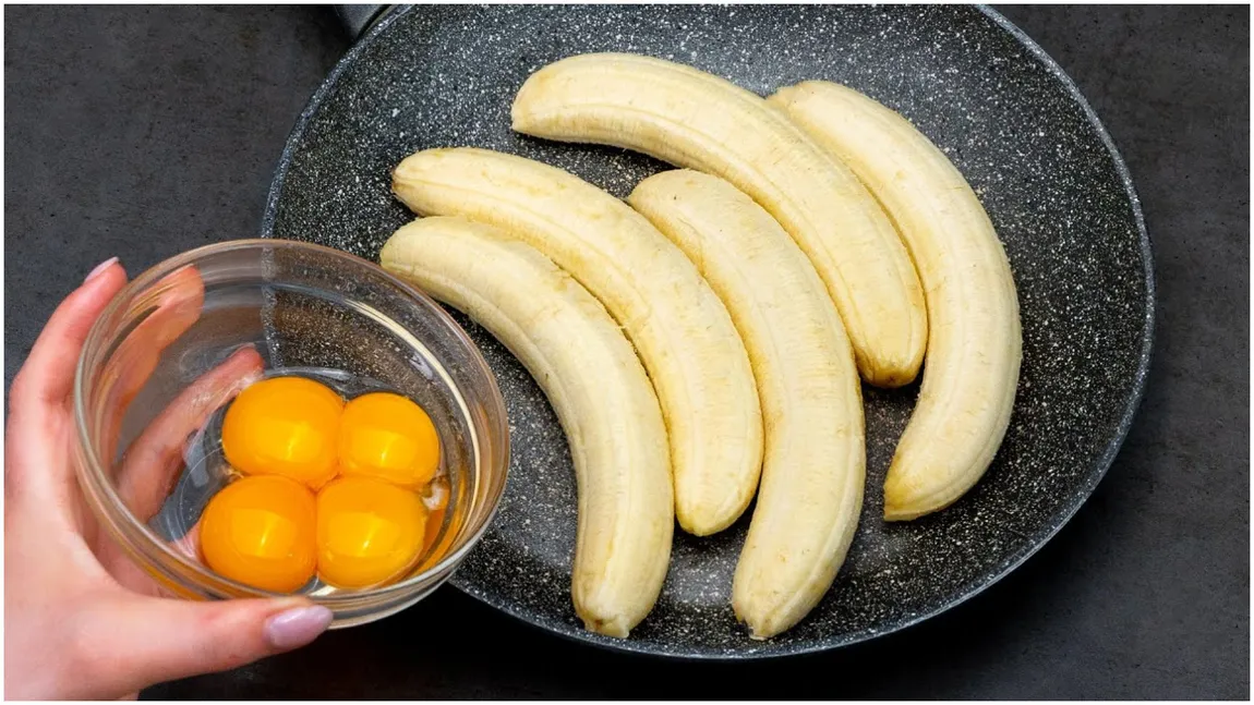 Rețetele care se pot face cu un ou, două banane și o mână de făină. Aceste deserturi te vor face să te lingi pe degete