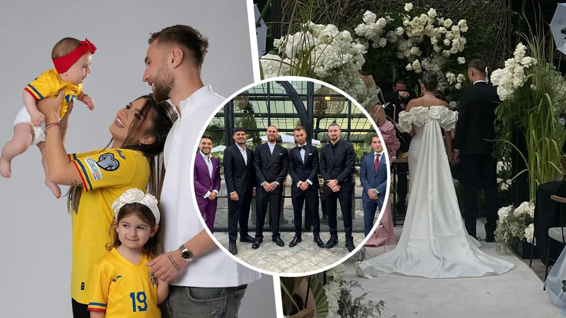 GALERIE FOTO Denis Drăguș s-a căsătorit la câteva zile după întoarcerea de la EURO 2024. Fotbalistul și aleasa inimii sale au fost cununați de Șumudică
