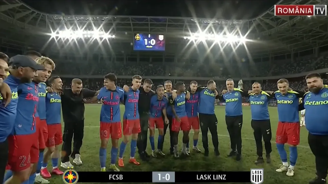 FCSB - LASK 1-0 în play-off-ul din Europa League. Olaru aduce victoria şi calificarea în grupa principală în minutul 90+3!