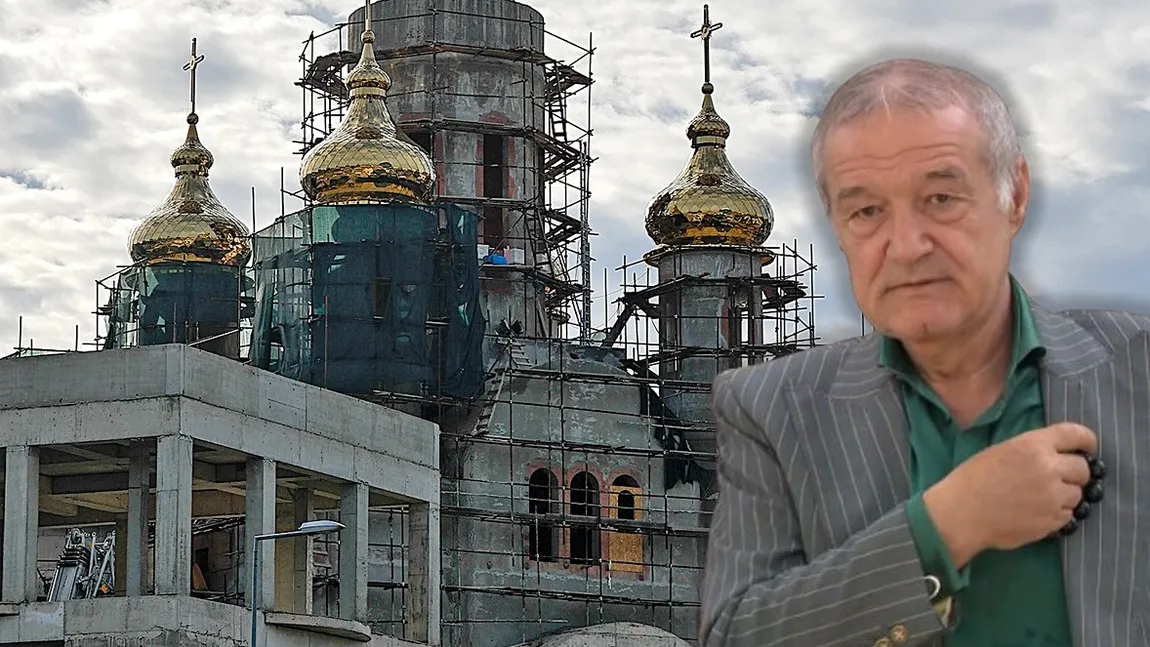 Biserica de aur cu luminiţe construită de Gigi Becali este aproape gata. 