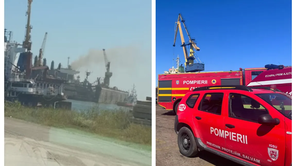 Plan roşu de intervenţie: Patru morţi într-un incendiu izbucnit pe şantierul naval Midia