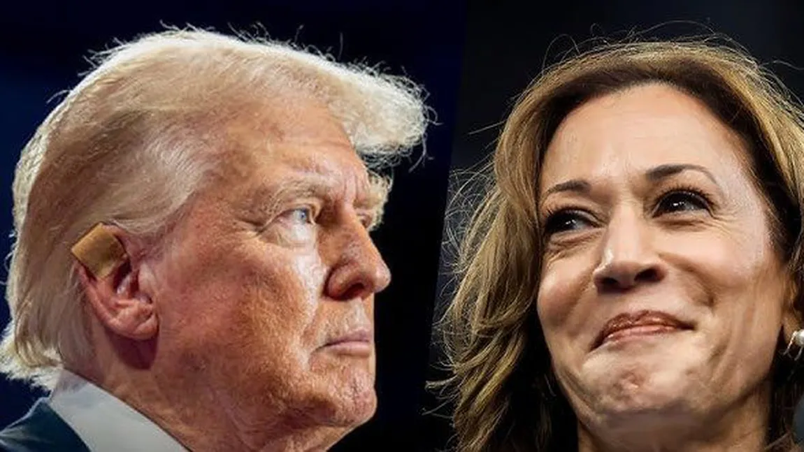 Prima confruntare între Donald Trump şi Kamala Harris, la ABC News, pe 10 septembrie. Candidatul republican, depăşit de rivala sa în sondaje