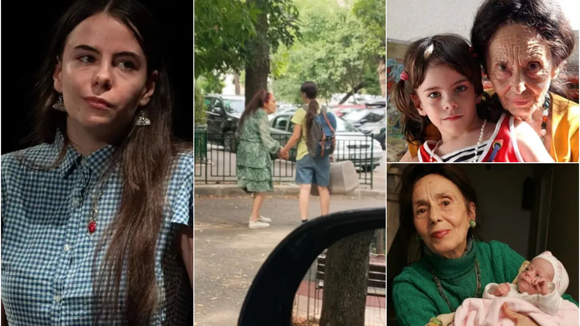Ipostaza emoționantă în care au fost surprinse, pe stradă, Adriana Iliescu și fiica ei. Gârbovită, dar foarte elegantă, cea mai bătrână mamă din România este ținută de mână de Eliza