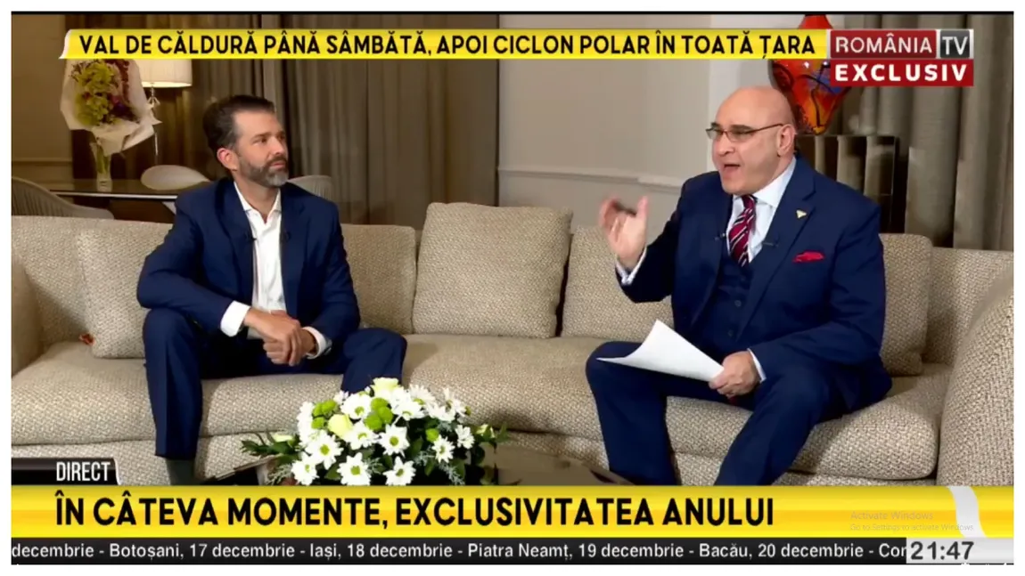 EXCLUSIV - Donald Trump Jr., interviul momentului pentru România TV. Fiul fostului președinte al Statelor Unite demască rădăcinile neomarxiste ale Kamalei Harris: 