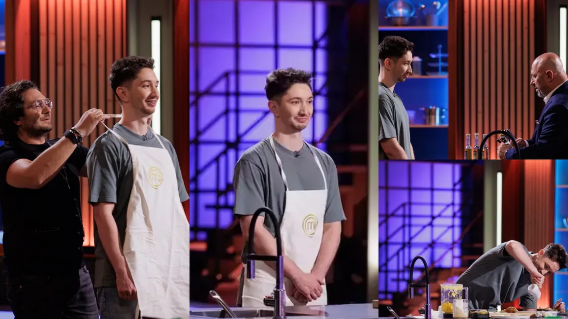 Cristian, primul concurent de la Masterchef care a luat șorțul de aur. Reacția lui Florin Dumitrescu: 