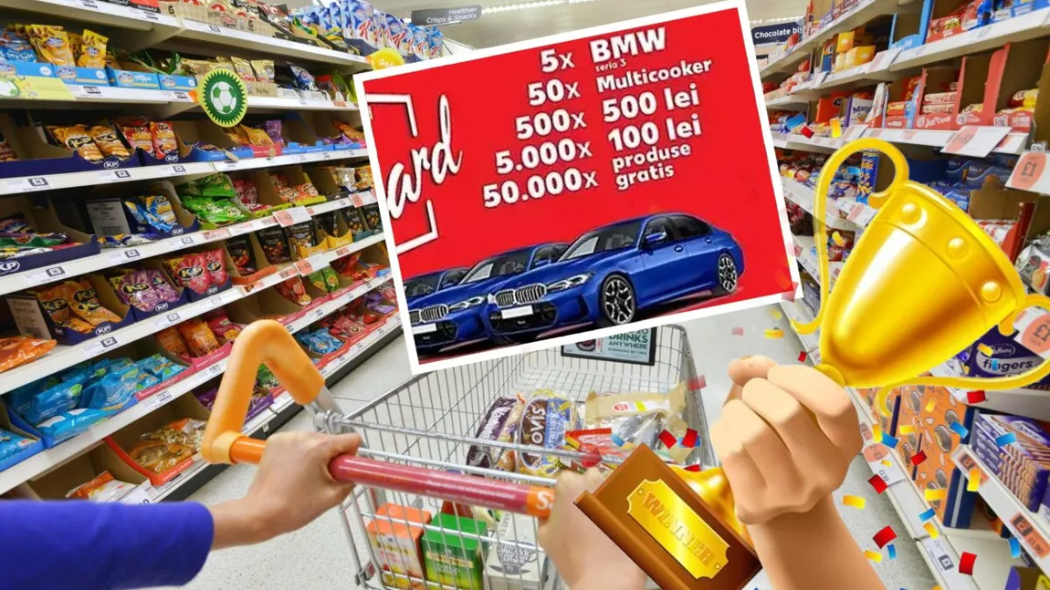 Super-campania cu care un celebru lanţ de supermarketuri le dă lovitura marilor retaileri. Clienţii primesc 5% din valoarea cumpărăturilor, premii în maşini şi vouchere de cumpărături