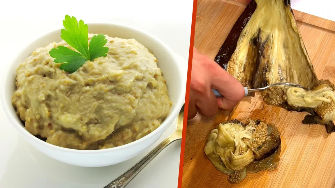 Salată de vinete după o rețetă veche din 1940. Ingredientul secret folosit de străbuni, care face preparatul cremos și delicios