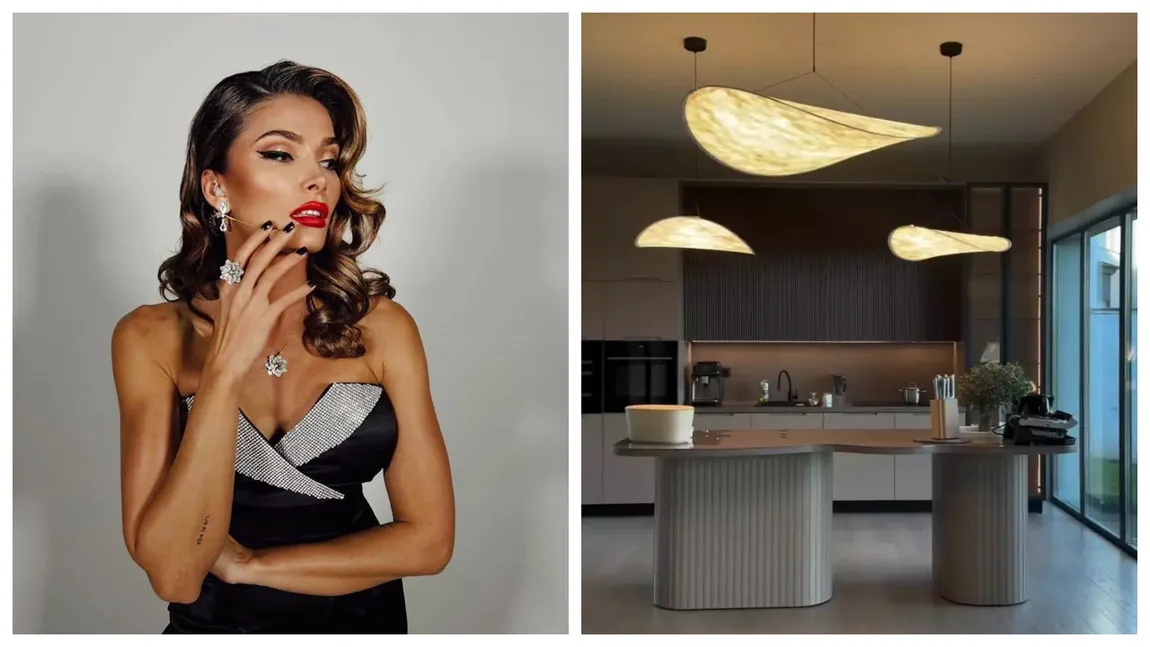 FOTO Alina Pușcaș și-a amenajat bucătăria din noua casă. Designul modern și luciul oferă un aspect elegant
