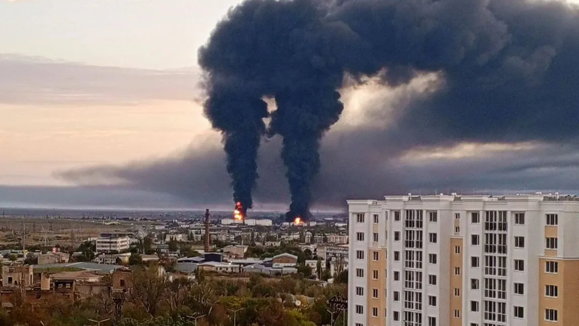 Armata ucraineană a lovit cel mai mare terminal petrolier din Peninsula Crimeea, ocupată de ruși