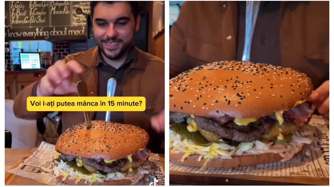 Cât costă burgerul de 2 kilograme vândut de un pub din Brașov. ”Risipă de bani”