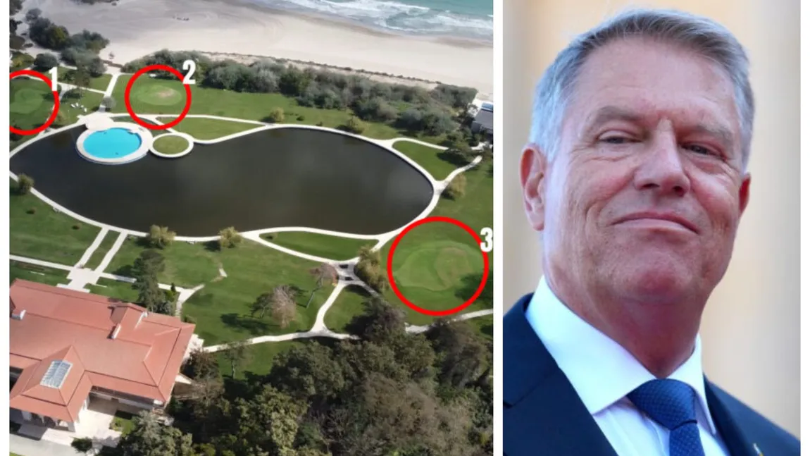 Klaus Iohannis şi-a construit teren de golf în curtea vilei de protocol, în jurul lacului artificial: 