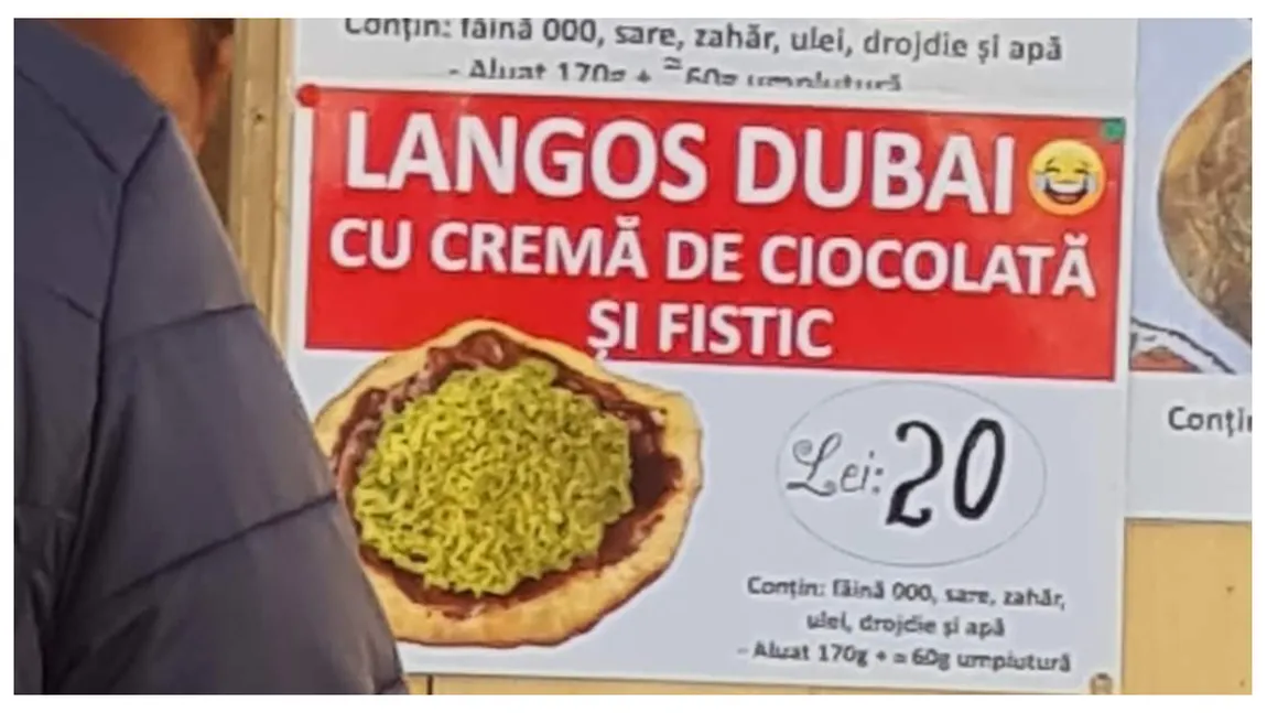 A apărut Langoșul Dubai. Cât costă langoșul cu ciocolată și fistic
